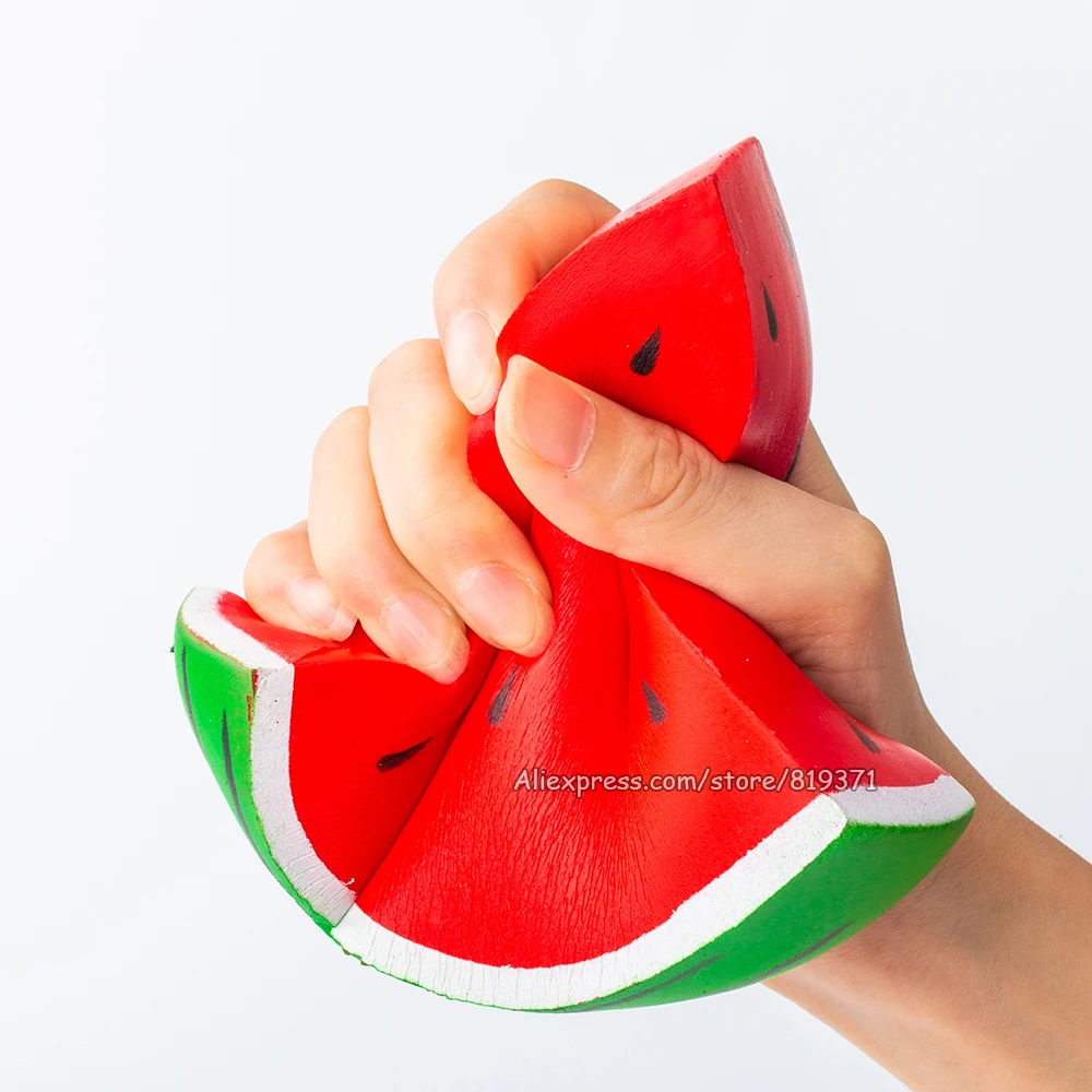 

Rare Squishy Triangle Kawaii Watermelon Slow Rising Scented Soft Squishes Phone Straps Stress Relief Kids Toys Decor keychain