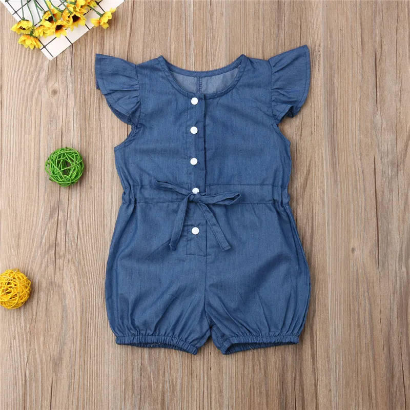 Детские комбинезоны для маленьких девочек 1 6 лет Повседневные детские джинсовые