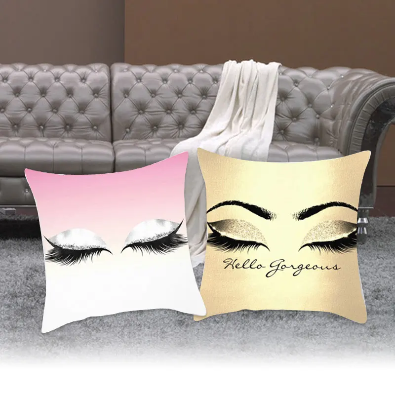Pillow Cover Cushion Peach Skin Cases Eye Durable Pattern Soft Eyelash | Дом и сад