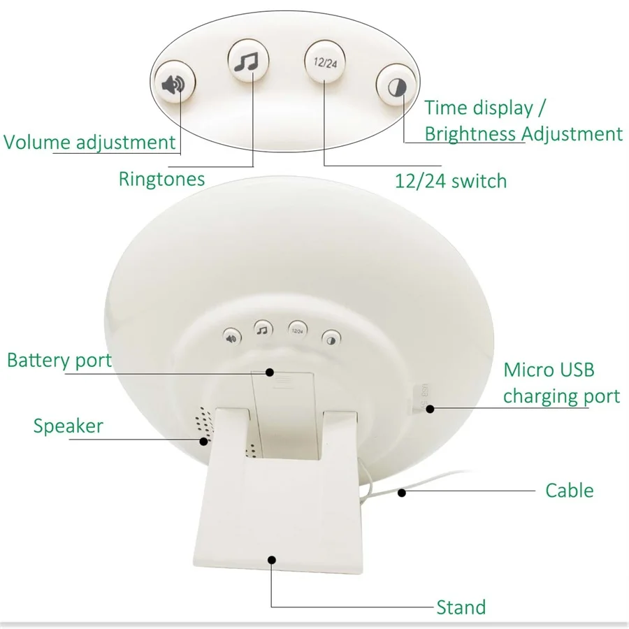 DC5V Новинка Светодиодный светильник для восхода солнца Будильник Ночник цифровой