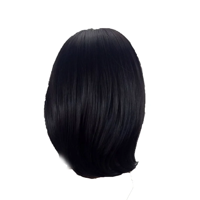 HAIRJOY женский парик из синтетических волос полная челка коричневый смешанный Короткий прямой парик Боб Прическа 3 цвета