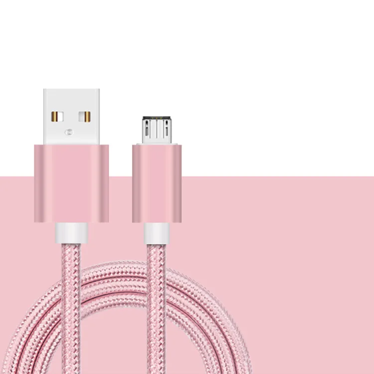 Only Rose gold 1M 1 м/2 м нейлон микро USB быстрое зарядное устройство провод для samsung Galaxy s4 s6 j4 j6 для Xiaomi Redmi 6a 5a Redmi 5 4 note 6 pro 4X Leagoo M5 - Тип штекера: Only Rose gold 1M