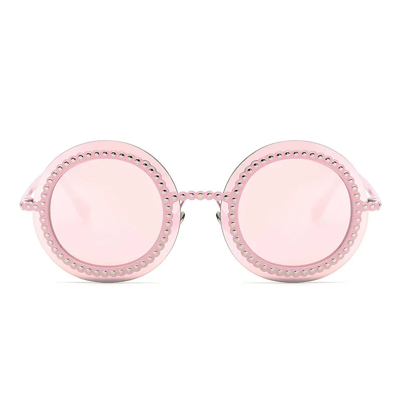 Luxury Pearl Round Sunglasses Women Brand Designer Vintage Rimless Sun Glasses For Ladies Circle Mirror Shades Lunette De Soleil |