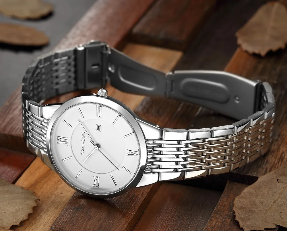 Readeel Quartz Ladies Wristwatch Casual Business Brand Luxury Waterproof Full Stainless Steel Watches Women Dress watches male | Наручные