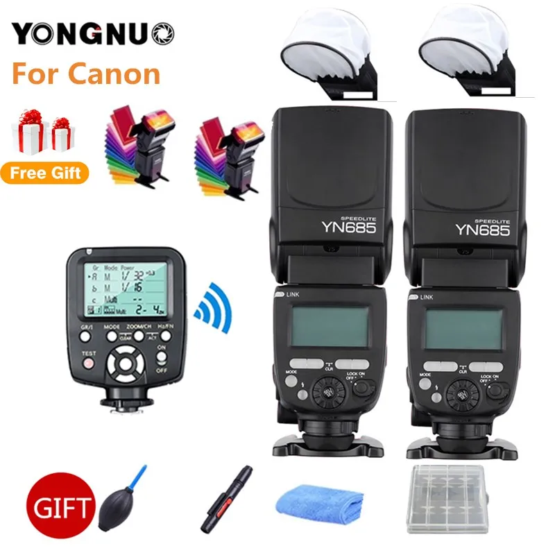 2 шт. YONGNUO YN685C E TTL 1/8000s радио режим Slave Flash Speedlite + YN560 TX триггер для Canon 7D 70D 60D 700D DSLR