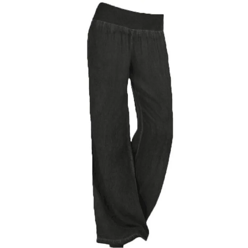 Новые 2018 свободные джинсовые широкие ноги эластичные Простые моющиеся Большие