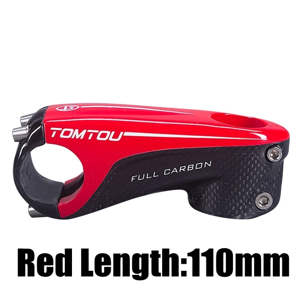 Red 110MM TOMTOU легкий полный 3k из углеродного волокна, шоссейный руль для горного велосипеда, 80/90/100/110 мм 150 г глянцевая белая/красная/черная-T73U42 - Цвет: Red 110MM