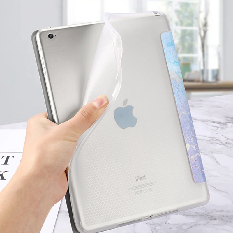For iPad Air 1 2 Case Marble Pattern Silicon Cover for iPad 9.7 Pro 10.5 Mini 2/3/4/5 Air 10.5 Smart Funda A1893