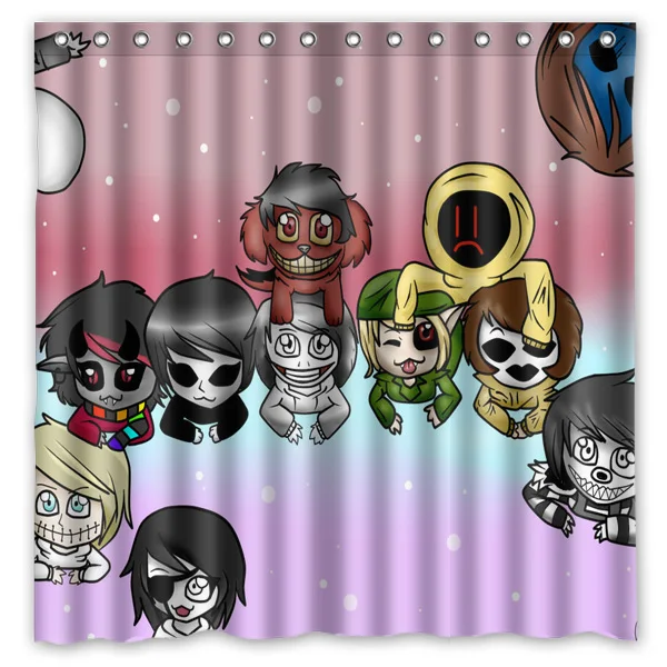 Семейная занавеска для душа Creepypasta из полиэстера с принтом водонепроницаемая