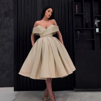 cheap cocktail party dresses arabic women off the shoulder ball gown prom dresses tea length middle east special occasion gowns