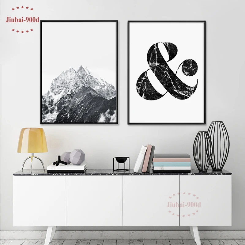 900D Wall Art Canvas Painting Posters And Prints Pictures For Living Room Poster Nordic Mountain Decoration NOR085 | Дом и сад