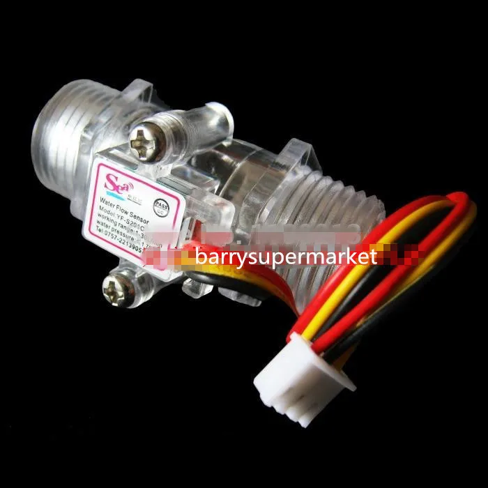 

Water Flow Meter Flowmeter Hall Flow Sensor Indicator Counter Caudalimetro Transparent G1/2 0.5-25L/min 1.2MPa F=6*Q