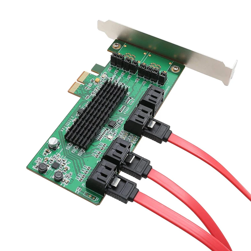 Плата контроллера Pcie SATA III 6 Гбит/с 8 портов PCIe 2 0x2 с низкопрофильным Brac PCI express на