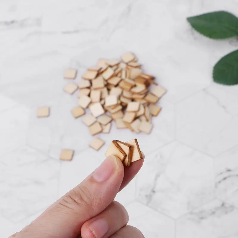 100 шт. деревянные квадратные украшения | Дом и сад