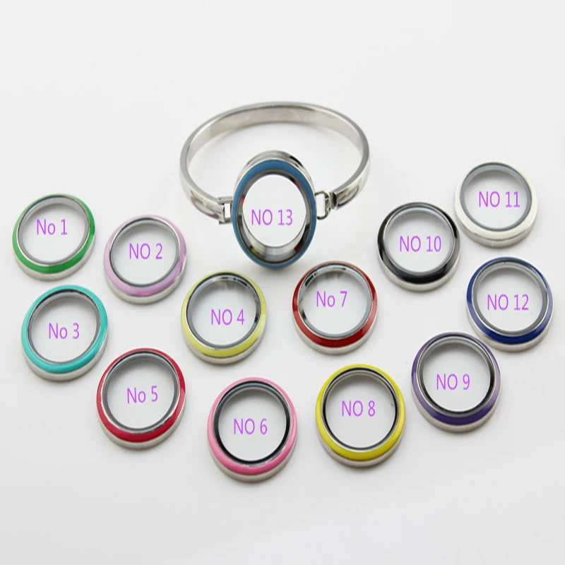 5 шт. разноцветные эмалированные браслеты из нержавеющей стали|bangle bracelet|floating locket