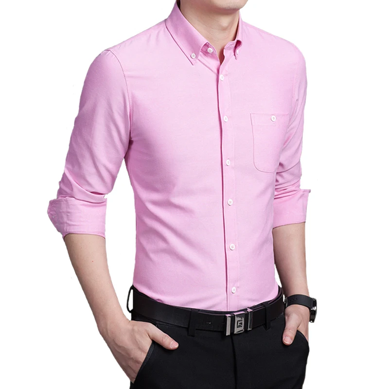 

Mens Long Sleeve Shirt Size Pure Color Shirt men size S-5XL 7 Color Choice shirts 2020