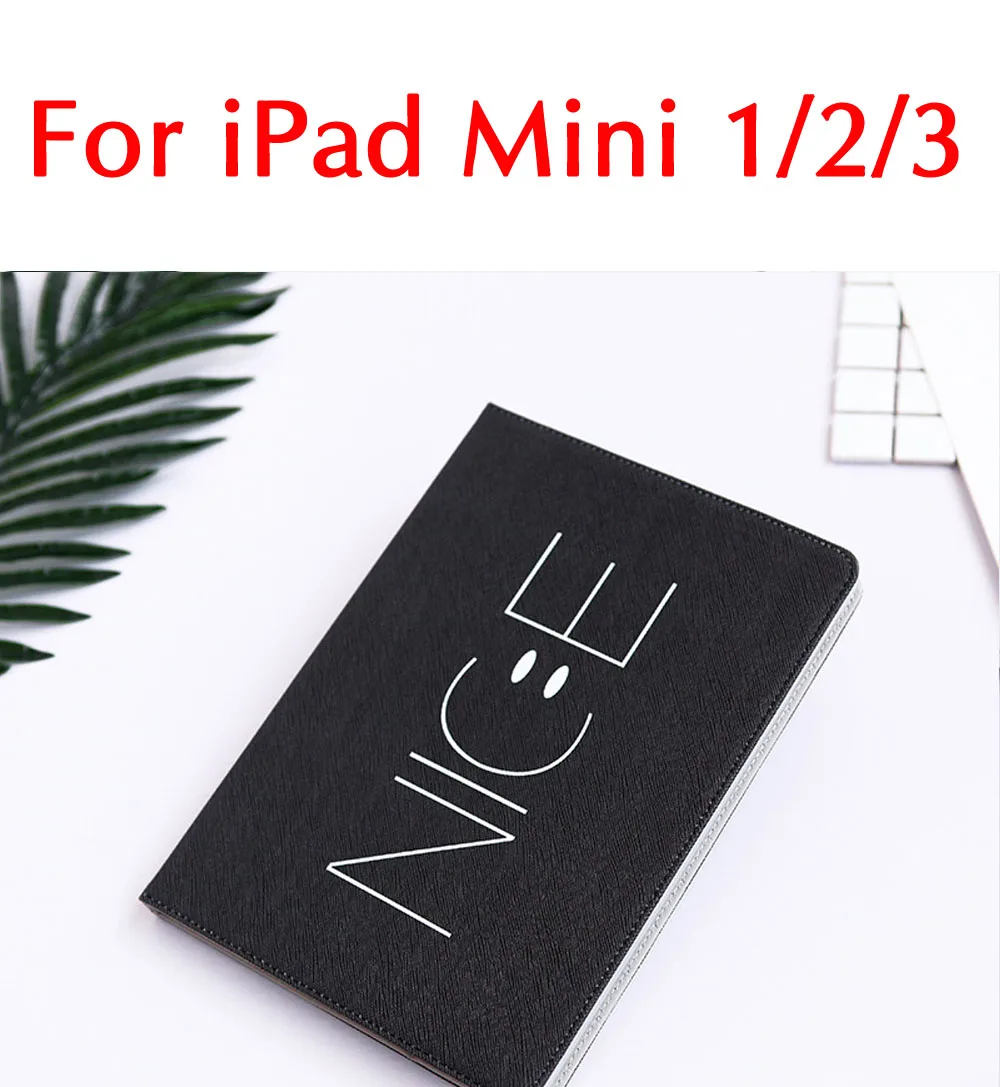 Чехлы из искусственной кожи для iPad Mini 4 3 2 1 iPad Pro 9,7 Pro 10,5 Smart Auto Wake Up Sleep противоударные крышки с держателем и подставкой ST13 - Цвет: Black mini2