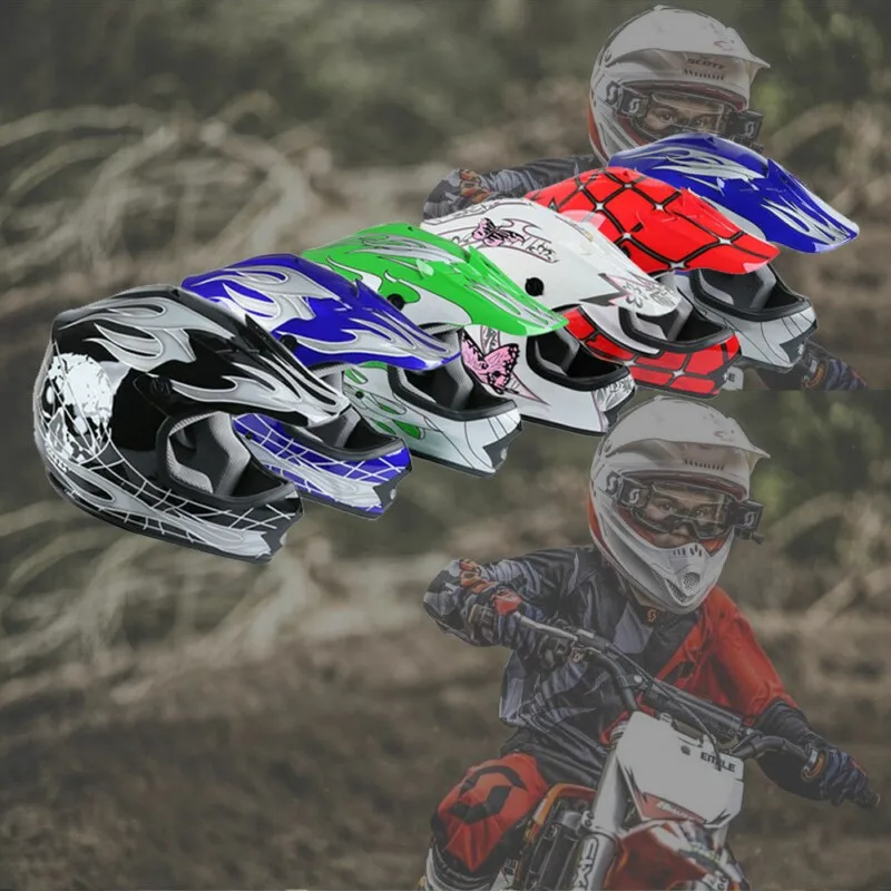 DOT moto rcycle шлем Молодежный детский Мото Кросс Байк внедорожный уличный шлем очки+ перчатки S/M/L casco moto крест шлем
