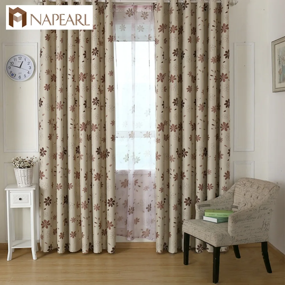 NAPEARL Floral Pastoral High Shading Blocking Curtain for Living Room Matched Gauze Voile Sheer Printed Decoration Quality Dapes | Дом и сад