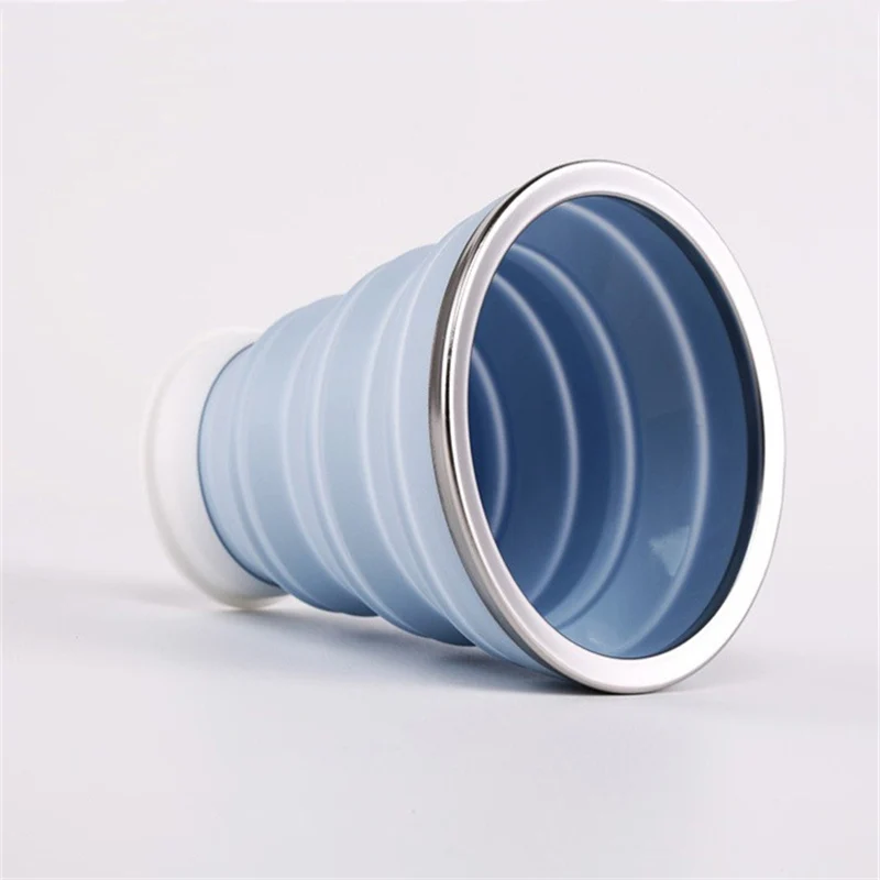 Складная силиконовая чашка 320 мл без БФА складная портативная для спорта на