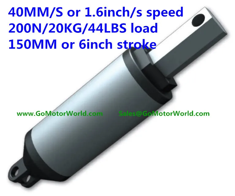 dc de Alta Polegada Sec Velocidade 200n 20 kg 44lbs Carga 150mm 6 Avc 12 v La13 24 Linear Actuato Frete Grátis 40mm – Seg 1.6