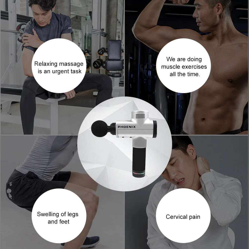 

Massage Gun 4200r/min Electric High Frequency Muscle Vibration Shock Therapy Soothing Massage Gun Household Tool