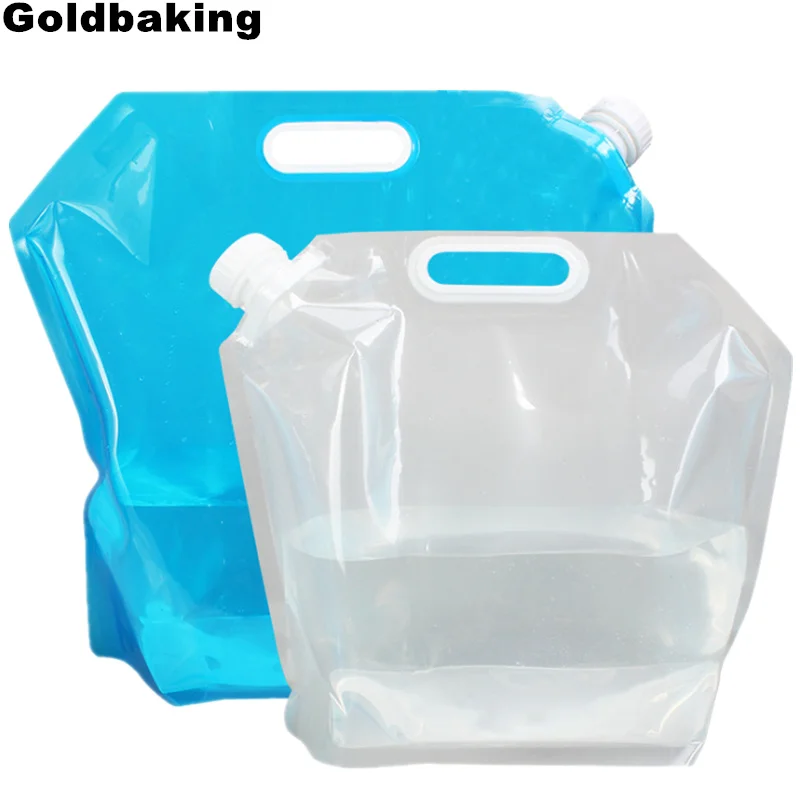 Goldbaking складной контейнер для воды без бисфенола, пластиковая переноска для воды, складная бутылка для спорта, кемпинга, 5/10 л