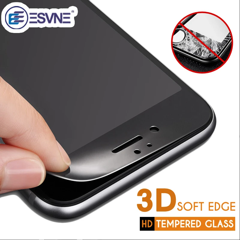 ESVNE 2 шт./лот 3D мягкие edge Full Cover Плёнки закаленное стекло для iPhone 7 9H твердость