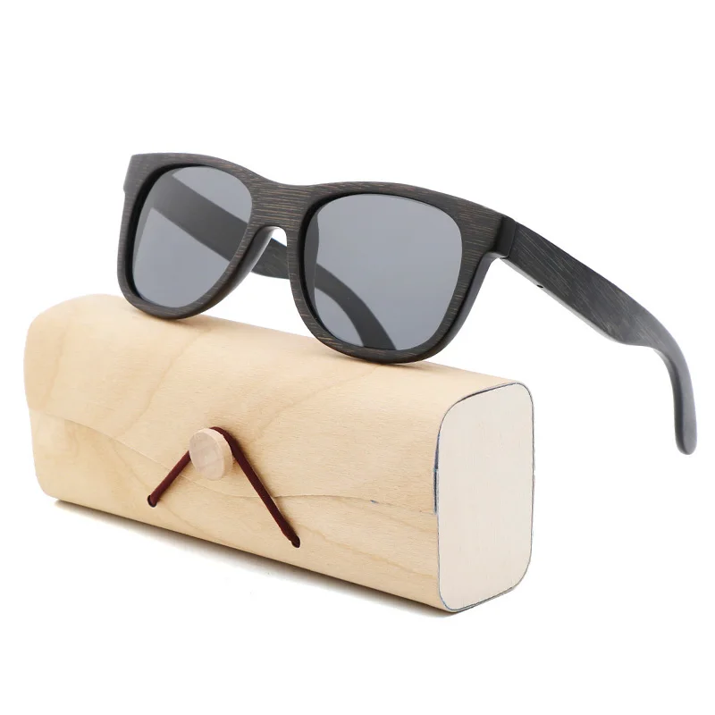 Gray Wood Box Новые Ретро трендовые поляризационные солнцезащитные очки из бамбукового дерева, солнцезащитные очки для вождения, анти-ультрафиолетовые очки TAC lens UV400New ретро - Цвет линз: Gray Wood Box