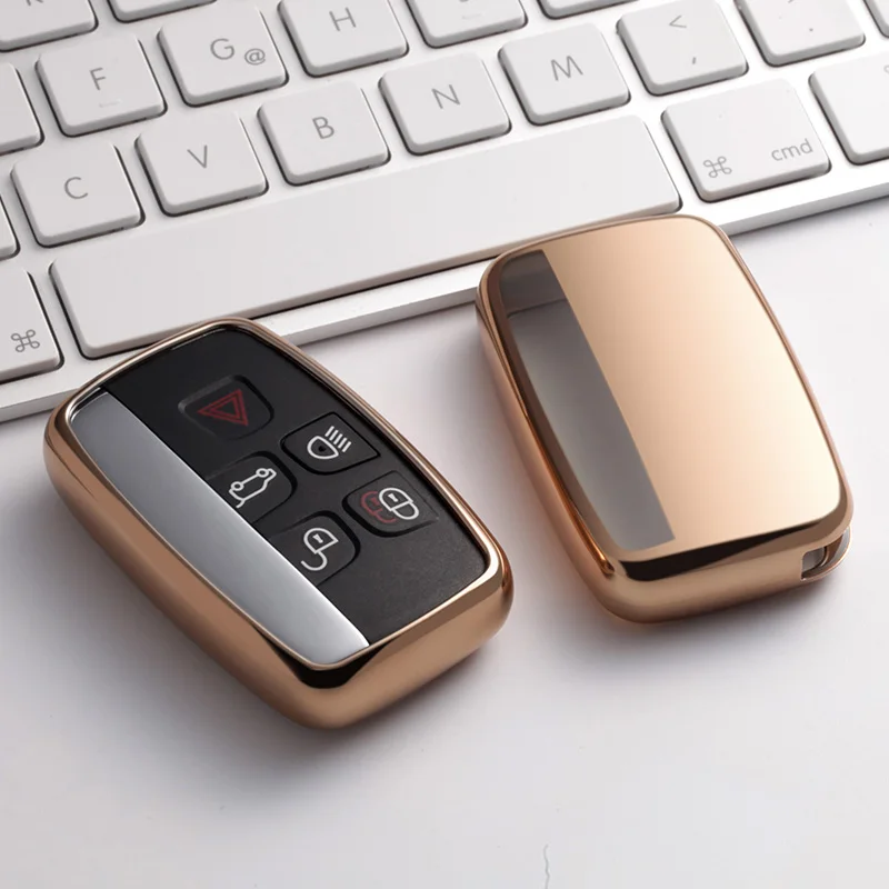 Золотой защитный ТПУ чехол для ключей Range Rover Discovery Defender LR4|Футляр автомобильного