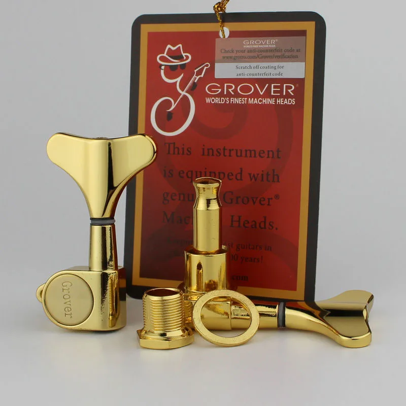 Grover Gold 2R2L головной убор Запечатанные Колки для бас-гитары машинные головки