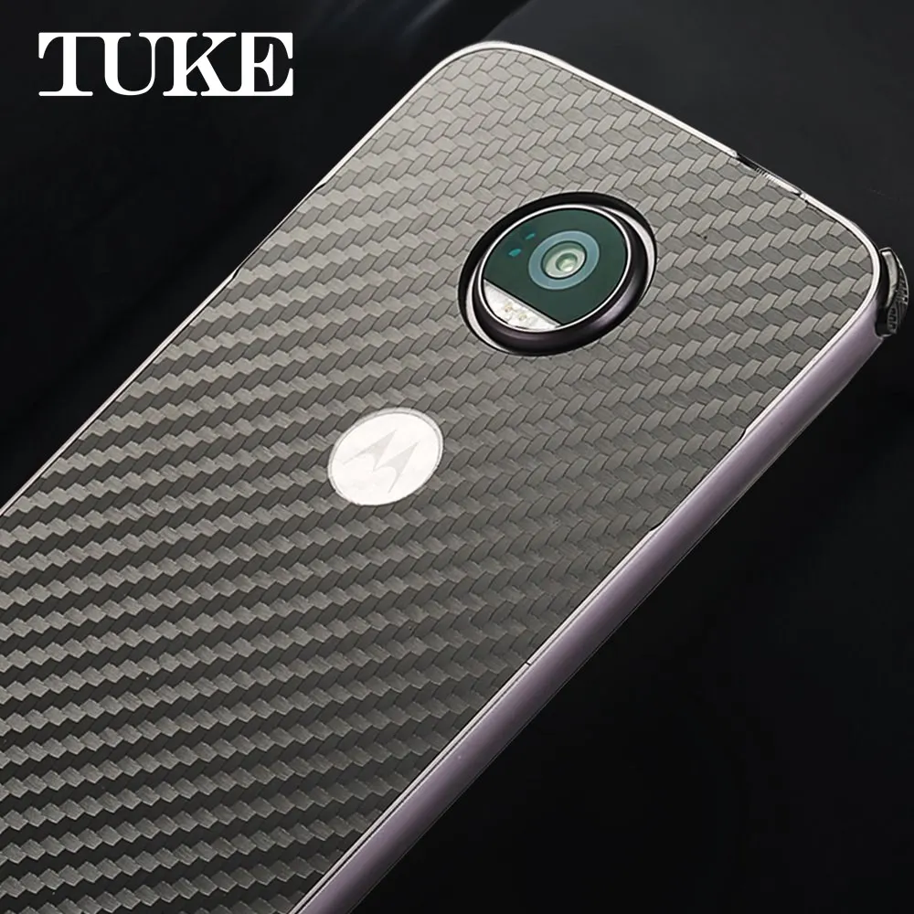 Чехол TUKE для MOTO Z, алюминиевая металлическая рамка для Motorola MOTO Z, углеродное волокно, Жесткий Чехол Hybird для lenovo MOTO Z XT1650, ТПУ чехол