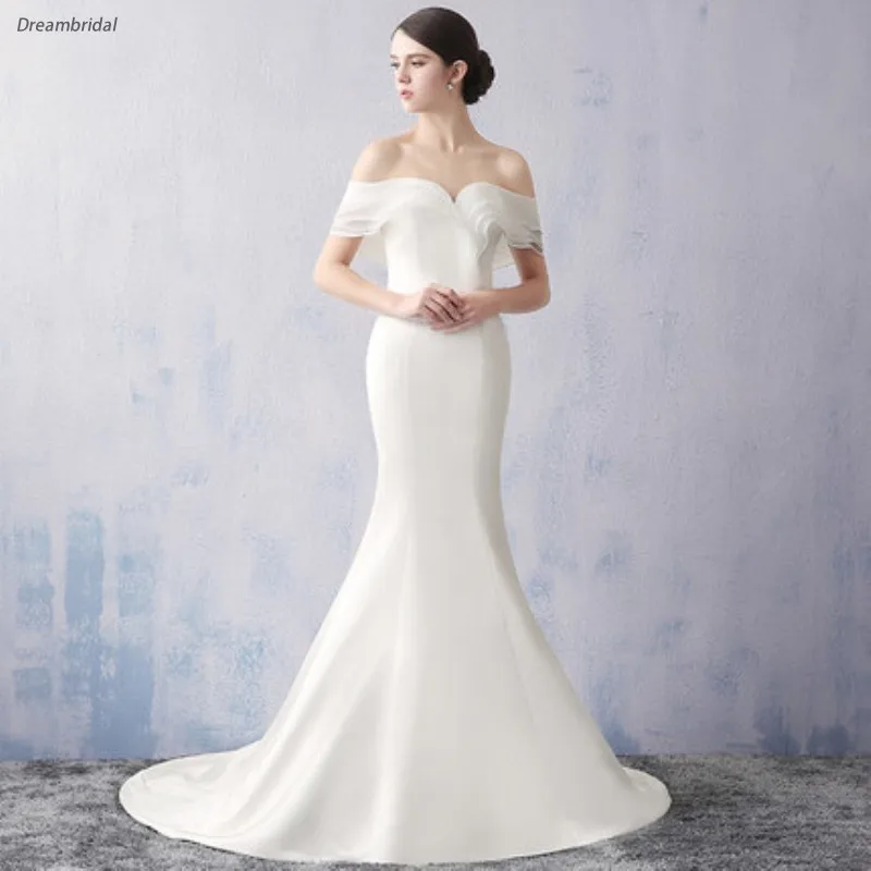 Dreambridal New Arrival Mermaid Prom Dresses 2017 Elegant Short Sleeves Sweetheart Long Evening Dress Formal Party Gown | Свадьбы и