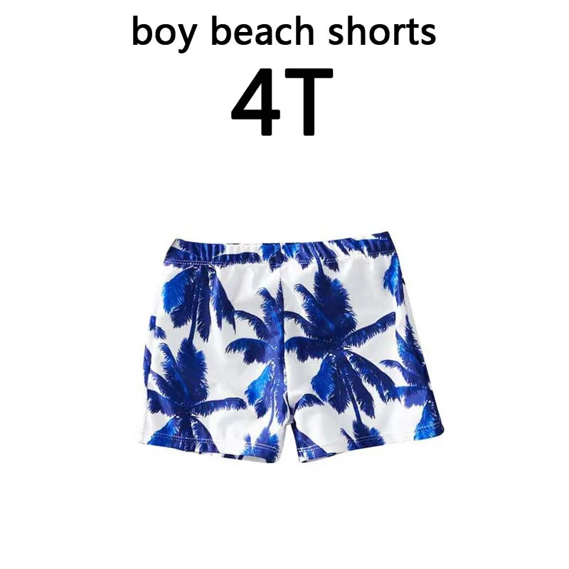Coconut Tree Print Swimsuit Mommy And Me One Piece Mom And Daughter Bikini Set Family Look Swimwear Men Boy Dad Son Beach Shorts - Цвет: boy size 4T