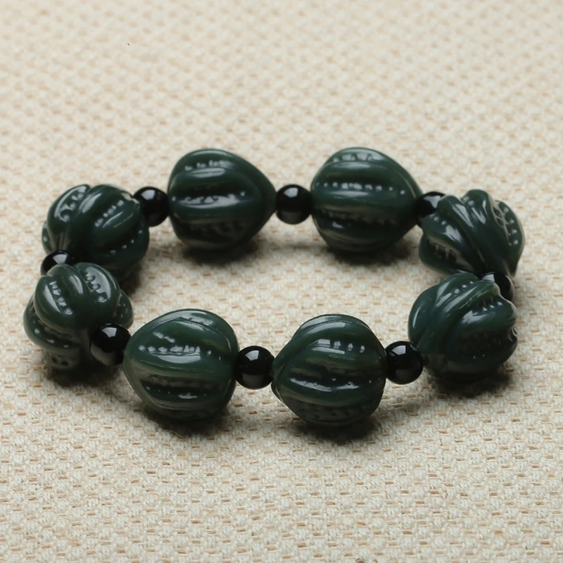 Прямая доставка 100% настоящий ювелирный браслет из нефрита зеленый Хотан