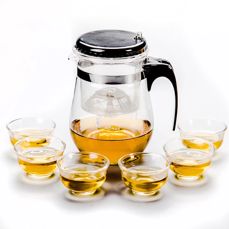Стеклянный чайный набор для использования в Интернете + 6 чайных чашек китайского