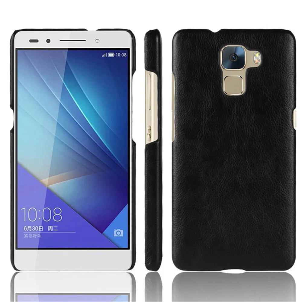 Чехол для Huawei Honor 7 5 2 дюйма Роскошный чехол из искусственной кожи с зернистой