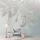 Пользовательские Настенные обои 3D абстрактные листья дерева Современная Гостиная Спальня Искусство Настенная живопись самоклеющаяся наклейка настенные наклейки