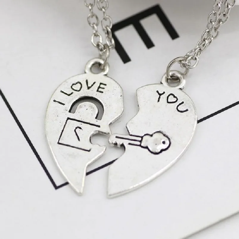 Изысканные модные идеи ожерелье с замком в форме сердца надписью I love you на