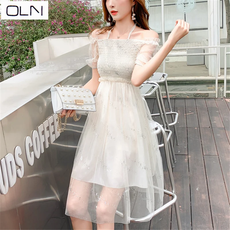 В Корейском стиле Vestidos OLN Новое поступление Летнее Шелковый пользуются большим