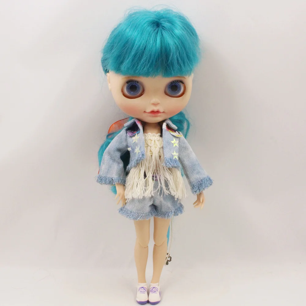 Одежда для куклы Blyth комплект женской джинсовой куртки с брюками костюм 1/6 azone BJD icy