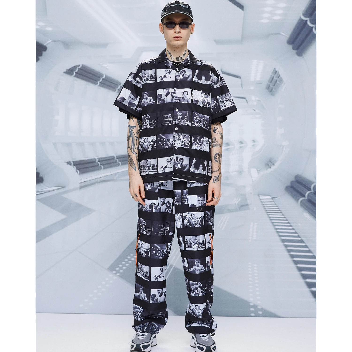 Комплект из 2 предметов мужские Модные футболки с коротким рукавом и принтом