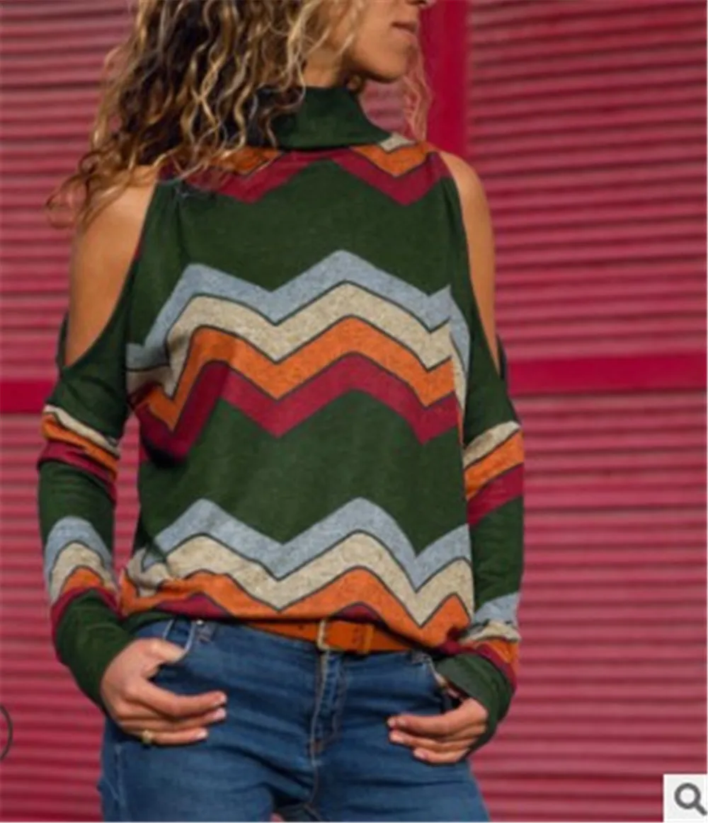 Женские блузки сексуальные топы с открытыми плечами Повседневная водолазка