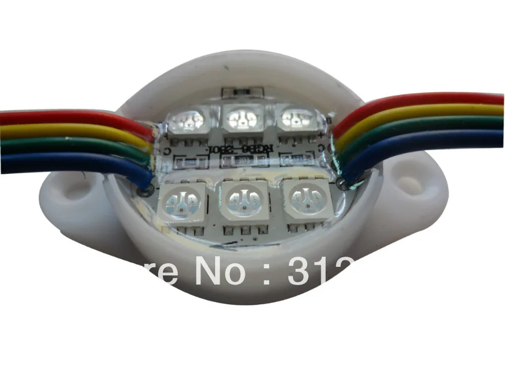 

WS2801IC светодиодный пиксельный модуль; 12 В постоянного тока, водонепроницаемый, диаметр 30 мм; 6 шт. 5050 SMD RGB;20 шт. строки