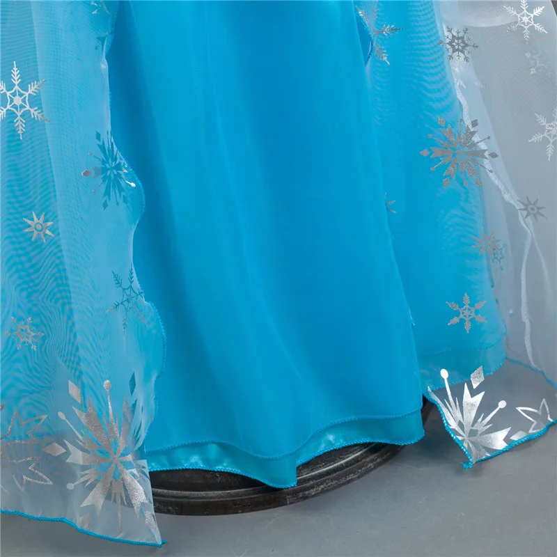 Disney Snow романтичное платье мультфильм сплошного цвета принцесса взрыв детское с