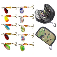 10pcslot gaining fishing spoon lures spinner bait 2 5 4g fishing wobbler metal baits spinnerbait isca with portable carry bag