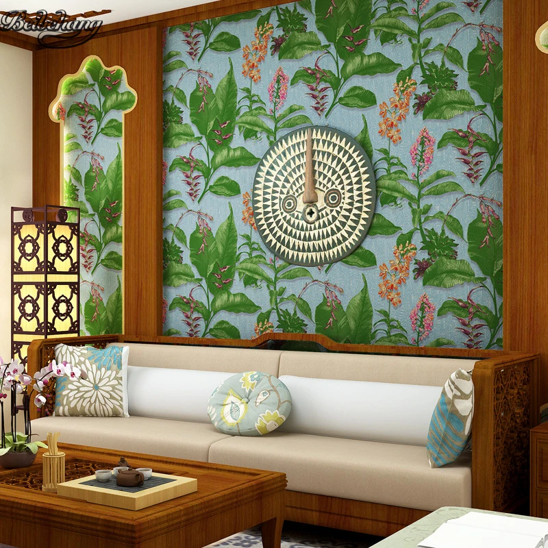 beibehang European Retro Pastoral Large Flower 3D Stereo Non - Woven Wallpaper Bedroom Living Room Sofa TV Background | Обустройство