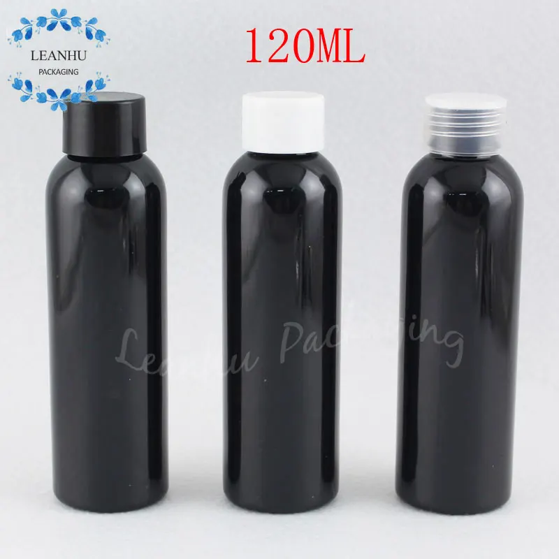 

120 мл черная пластиковая бутылка с завинчивающейся крышкой, 120CC макияж суб-розлива, Косметическая Вода/тонер упаковочная бутылка (50 шт./лот)