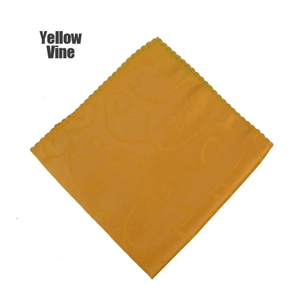 Yellow Vine Горячая распродажа 50 шт./партия белая скатерть для свадебной вечеринки, салфетка для ресторана, отеля, банкета, декоративный жаккардовый Золотой салфетка разных цветов - Цвет: Yellow Vine