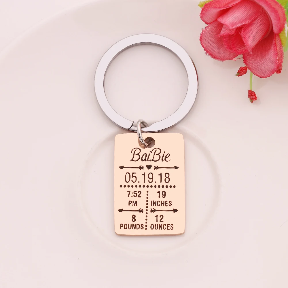 Ручная резная цепочка для ключей на заказ специальная годовщина прямоугольные